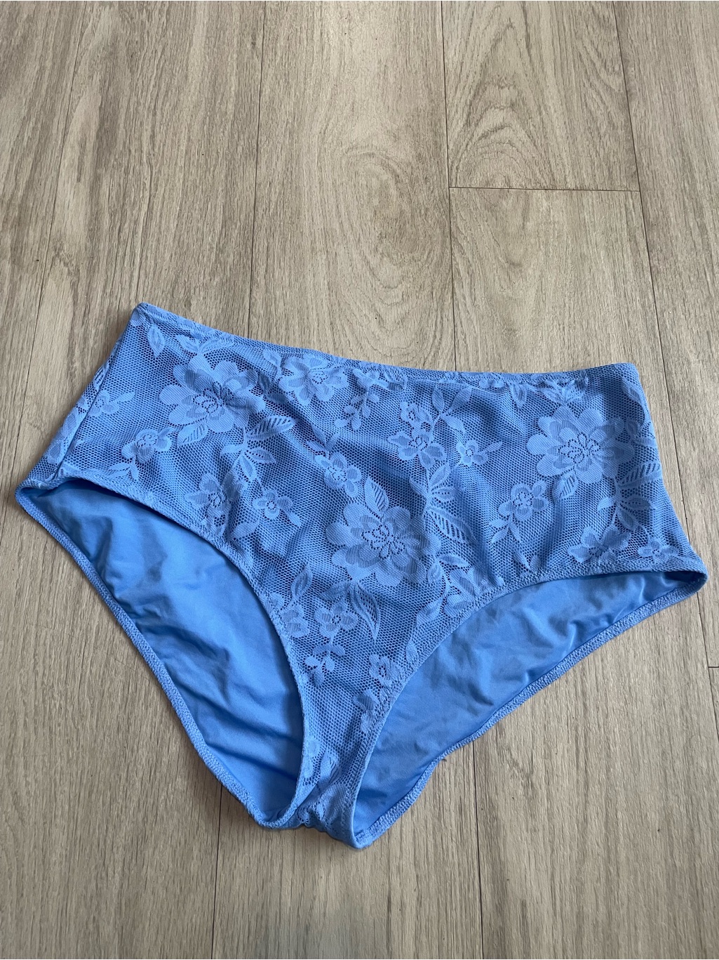 Aerie Periwinkle Bikini Bottoms With Lace Trim